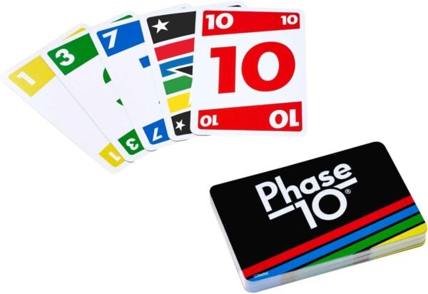 Mattel Games Phase 10 card game, sequences rummy-like card game, includes 108 cards, FFY05