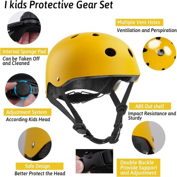 Kids/Youth Helmet and Knee Pads Elbow Pads Wrist Guards Set for Kids Roller Skates, Scooter, Inline Skating, Cycling, BMX Bike, Skateboard, Riding, And...
