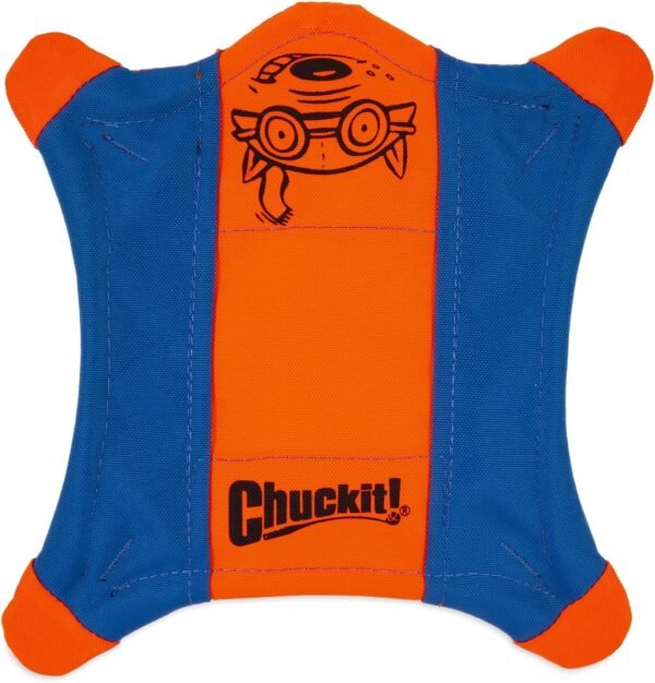 Chuckit! Flying Squirrel Fetch Dog Toy, Size Medium (9.5" Diameter), Orange & Blue, for Medium Dog Breeds